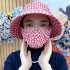 Chapéu de Sol Novo Estilo, Chapéu de Pescador, Chapéu com Máscara Integrada, Chapéu de Sol Versátil com Proteção UV para o Verão, Proteção Solar e Cobertura Facial