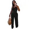 C7461 Conjunto de Duas Peças Moda Europeia e Americana para Mulheres, Casual, Gola Halter com Amarração, Top e Calça Longa