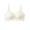 Camiseta branca feminina de seda de amoreira e modal, sem costura, na cor da pele, não transparente, confortável, invisível, com bojo fixo, novo sutiã