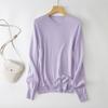 Suéter de punto de una pieza sin costuras de lana 100% lavable a máquina Zhongding para mujer, jersey de otoño, color helado