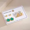 Pequeño Nicho Simple Estrella Corazón Dopamina Acero Inoxidable Set Europeo Americano Lujo Ligero Temperamento Sentido del Diseño Pendientes para Mujer