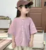 Sencilla y Artística~Camiseta Redonda de Manga Corta Estilo Bosque para Niños, Versión Coreana para Niños y Niñas, Camiseta Ligera de Verano de Media Manga 2026