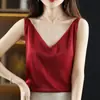Nuevo top corto 2025, capa base de verano, seda de hielo, camisola de seda de hielo transfronteriza, traje para mujer talla grande, ropa interior transfronteriza