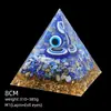 Pirámide de Cristal Natural de 8 cm Decoración Creativa para el Hogar Adorno Artesanal Bola de Cristal Envuelto en Resina Pirámide de Resina