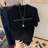 Gola traseira de algodão puro com borda costurada P-XXL Camiseta de manga curta de verão Moda feminina Nova Tendência Dopamine Wear