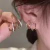 Pendientes geométricos irregulares de lujo con aguja de plata S925 para mujer, elegantes y a la moda con diamantes que combinan con todo.
