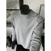 Camisa de camada interna sem capuz estilo primavera para homens, camiseta de manga longa de peso pesado, moletom masculino, top estilo americano, estilo de estudante desconstruído, 280g