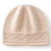 Nuevo gorro de cachemira, gorro de punto jacquard calado otoño/invierno, gorro cálido y resistente al frío para mujer, gorro de punto simple y versátil