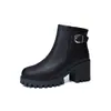Botas Martin Retrô Europeias e Americanas de Tamanho Grande para Mulheres, Novas Botas Plataforma Impermeáveis de Outono e Inverno, Botas Femininas de Salto Alto Robustas com Bico Redondo
