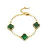 Elegante conjunto floral de cuatro piezas con incrustaciones de diamantes: collar, pulsera, aretes, anillo para mujer, bañado en oro de 18k, joyería popular europea y americana