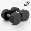 Halteres redondos com cabeça preta revestida, ferro fundido maciço, peso fixo para yoga, fitness em casa, venda direta de fábrica, somente atacado