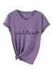 Técnico de uñas Tienda independiente de Amazon Wish camiseta sencilla y cómoda de mujer con cuello en V y manga corta, adecuada para usar en capas, para exportación y ventas transfronterizas