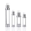 Conjunto de Viagem a Vácuo Galvanizado 15-120ml com Tampa de Encaixe tipo Pressão para Frasco de Loção Protetora Solar, Frasco Spray, Produtos de Skincare