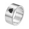 Anillo de acero de titanio con arena cepillada de 10 mm con marcado láser, anillo de runas Luen, joyería con nudo celta, transfronterizo entre Europa y Estados Unidos