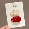 Pinza para el pelo de lazo de lunares rojos, pinza lateral elegante y exquisita para el flequillo, hermoso pasador pequeño, accesorio para el cabello para mechones sueltos