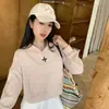 Sudadera corta con capucha bordada tridimensional con estampado de cruz, estilo retro americano, para mujer, chaqueta de moda para capas de otoño e invierno para mujer