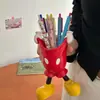 Contenedores de Plumas Qiqimi Adornos de Escritorio Lindos Alto Valor de Color Estilo ins Dibujos Animados Multifuncional Papelería para Estudiantes Rojo