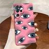 Funda Retro Pintada a Mano con Pestañas Ojos Grandes Graffiti para Teléfono Móvil Samsung S25Ultra Modelo de Mujer Tendencia S24+ Funda Protectora para Teléfono Móvil