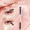 Pincel de Sombras de Doble Punta para Principiantes, Tamaños Grande y Pequeño, Pincel de Maquillaje Que No Absorbe Polvo, Pincel de Sombras para Difuminado Natural, Herramienta de Belleza