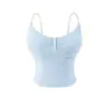 Camisola Rayada Estilo Verano 2026 con Copas, Top Corto de Bloques de Color Estilo Chica Picante Estilo Americano para Mujer