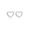 Festivos Pendientes Pequeños de Amor Huecos de Plata de Ley S925 con Esmalte Gotas Pendientes de Corazón Rojo para Mujer Nueva Moda Simple Adelgazantes Joyería para Orejas