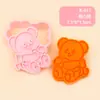 Forma de Biscoito Urso de Manteiga Inserção de Sobremesa Urso Biscoito Fondant Prensado à Mão Simulação 3D Ferramenta de Prensagem para Assar