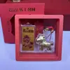 Pingente de Pônei Dourado do Ano do Cavalo, Fique Rico Instantaneamente, Corrente para Celular, Chaveiro, Presente de Ano Novo, Conjunto com Caixa de Presente, Lembrança Cultural e Criativa