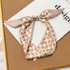 Pañuelo pequeño de seda de doble cara, raya pequeña, para mujer, primavera y otoño, para combinar con camisa, pañuelo versátil, cinta para el pelo, lazo para bolso, cinta de bufanda