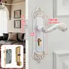 Cerradura de Puerta de Dormitorio Estilo Europeo Cerradura de Puerta Interior Sin Taladro Cerradura de Puerta Doméstica Puerta de Madera Manija de Puerta Universal Reemplazo de Cerradura de Puerta Vieja