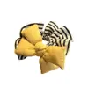 Diadema de Algodón Relleno Amarillo Brillante con Lazo y Rayas Cuerda para el Cabello Plegada Moda Coreana Accesorios Versátiles para el Cabello Nueva Diadema 2025