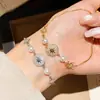 Pulsera Redonda de Flor de Circonita Super Brillante, Lujosa y Sofisticada, Exquisita y Versátil, Diseño Dulce y Único