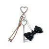 Accesorios de Moño de Cereza de Moda y Sencillos, Llavero de Cereza Rojo y Rosa, Colgante para Bolso, Cadena para Teléfono Móvil para Mujeres