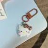 Llavero Cabeza de Gato Kt Estampado de Leopardo Dulce y Genial Estilo Ins Lindo Dibujo Animado Gatito Colgante Versátil Otoño e Invierno Accesorios Retro