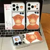 Funda de teléfono linda de dibujos animados divertida y peculiar adecuada para Apple 17 Pro Max, Huawei, Xiaomi, Vivo con ventana de visualización grande