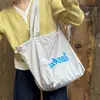 Bolsa de Hombro Relajante para Mujer 2024 Nueva Bolsa de Lona con Cordón Ligera para Viajes Cotidianos Bolso de Hombro de Gran Capacidad
