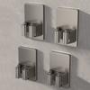 Clip para mopa color gris pistola para colgar en la pared del baño, acero inoxidable, colgador fijo para escoba, gancho de pared multifunción sin perforación