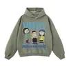 Sudadera con Estampado de Banda Otoño e Invierno Diseño de Sudadera con Capucha Callejera Europea y Americana Street Retro Talla Grande Holgada Sudadera