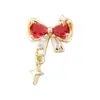 Celebridade da Internet Joia de Unha Explosiva Diamante Zircônia Rosa Pingente de Laço Estéreo Luz Luxo Laço Amor Joia Diamante