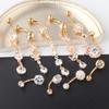 Conjunto de anéis para umbigo em aço inoxidável joia para piercing corporal anel umbilical Anéis para umbigo conjunto de 10 peças