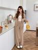 Conjunto de Tricô Feminino de Comércio Exterior Novo Outono e Inverno Moda Casual Cardigan com Zíper Duplo + Calça Pantalona Conjunto