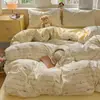 Categoría a Maternidad e Infancia Grado Pequeño Fresco Cama Juego de Cuatro Piezas Dormitorio de Estudiante Juego de Tres Piezas Estilo Ins Funda de Edredón Simple de Algodón Lavado Sábana
