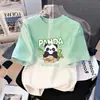 Camiseta de Manga Curta Degradê para Meninos Verão Tops Infantis para Crianças Maiores Nova Estampa Degradê Solta Respirável Roupa Infantil
