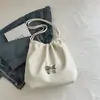 Bolsa Saco de Alta Qualidade Estilo Coreano Nova Moda Primavera/Verão 2026 Grande Capacidade Laço Versátil para Estudantes Bolsa Tote