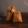 Monedero de Cuero con Cordón Corsé Bolsa de Almacenamiento para Artículos Pequeños Bolsa para Monedas de Piel de Vaca Bolsa de la Suerte para Dinero de Año Nuevo Almacenamiento Billetera Pequeña