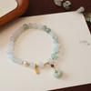 Pulseira pequena fresca Mori natural Tianshan Cui pulseira fivela da paz flor de lótus pequeno senso de design joia de mão atacado