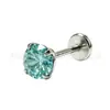 Aleación de Titanio F136 Verde Para Zirconia 6A Súper Brillante Stud para Hélice de Oreja g23 Titanio Rosca Interna Stud para Piercing en Oreja Joyería al por Mayor