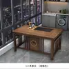Conjunto de Mesa e Cadeiras Pequenas para Varanda de Apartamento, Mesa de Café de Madeira Maciça Estilo Chinês Novo para Escritório, Uma Mesa e Cinco Cadeiras, Mesa para Preparo de Chá Kung Fu para Uso Doméstico