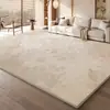 Tapete Removível e Lavável para Sala de Estar, Estilo Wabi-Sabi, Luxo Leve, Alto Padrão, Não Lavável, Limpável, Lavável à Máquina, Tapete de Chão Destacável de Camada Dupla