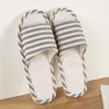 Zapatillas de Casa de Lino Four Seasons para Interior Suelo de Casa EVA Antideslizante Rayadas de Pareja para Hombre y Mujer Zapatillas de Lino Venta al por Mayor