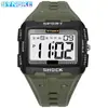 SYNOKE Nuevo Pantalla Grande Cuadrada Exterior Running Camping Estudiante Reloj Deportivo Electrónico para Hombre Impermeable Luminoso